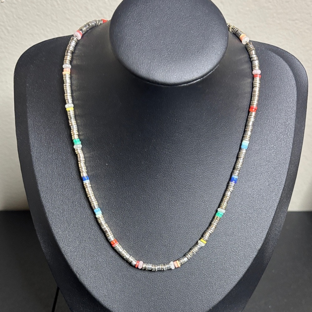 Loft Dainty Silver Multicolor Necklace Minimalist